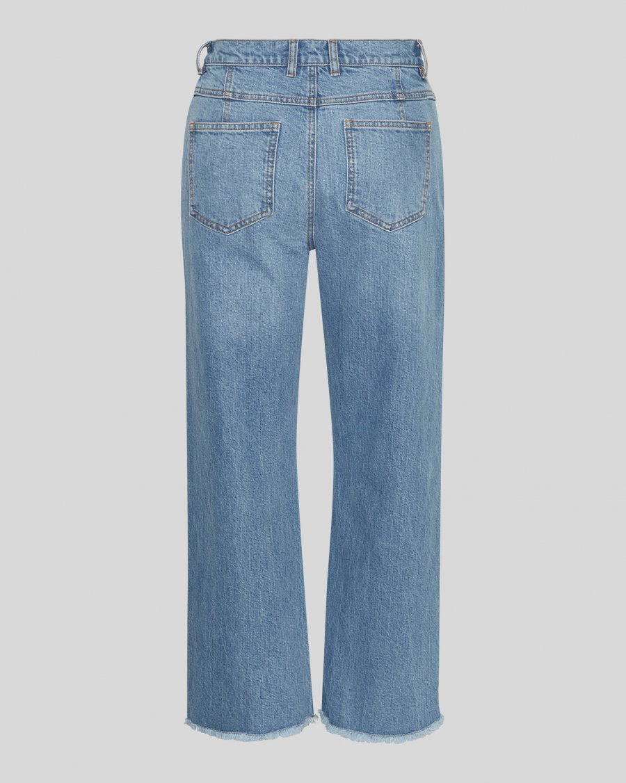 MSCH Eli Ada High Waisted Straight Jeans in Mid Blue Wash