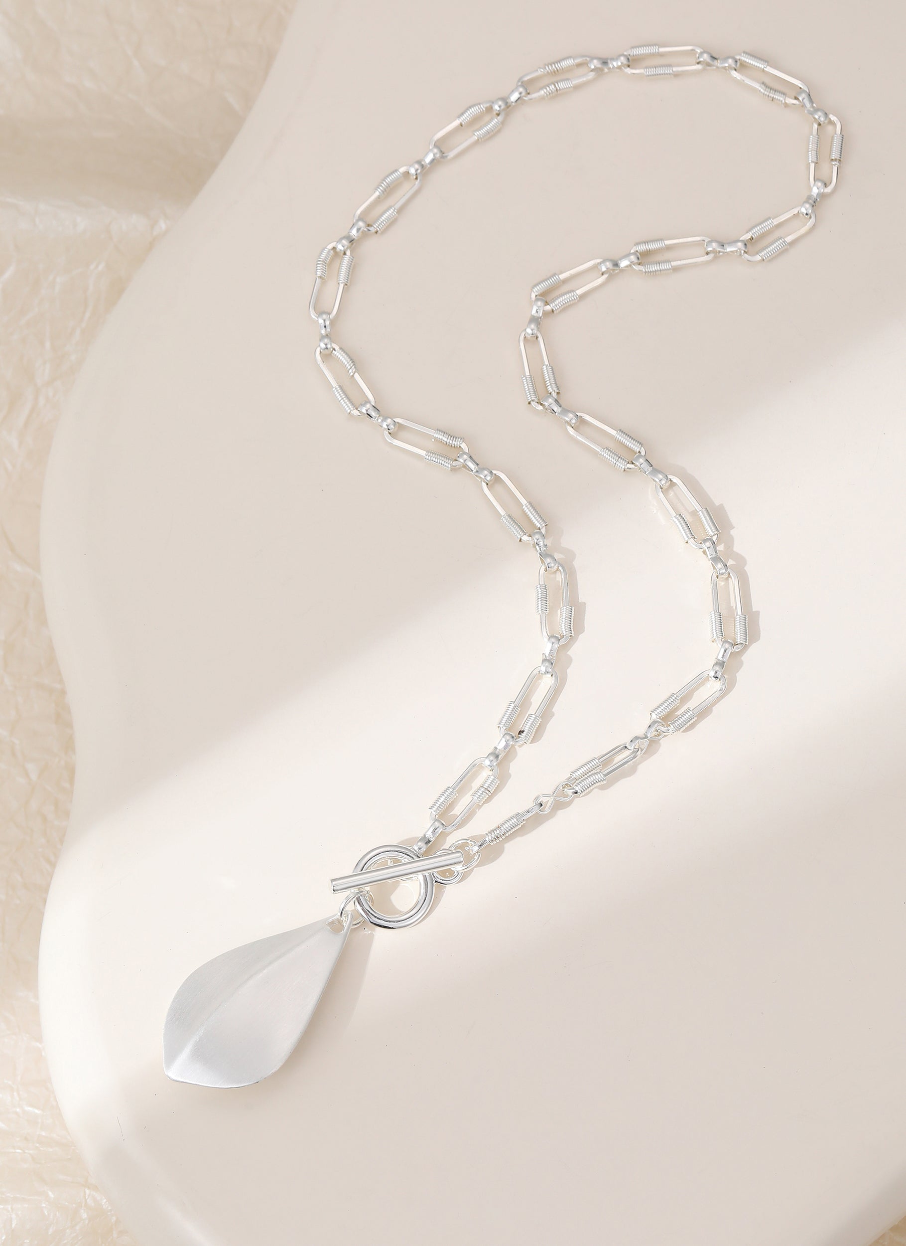 Belle Silver Tennis/T Bar style teardrop Necklace