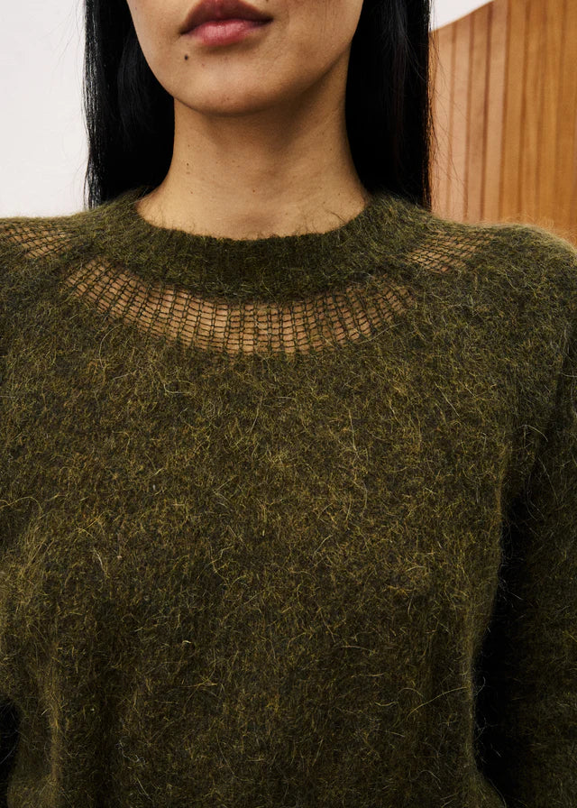 FRNCH Peony Wool Mix Knit in Kaki