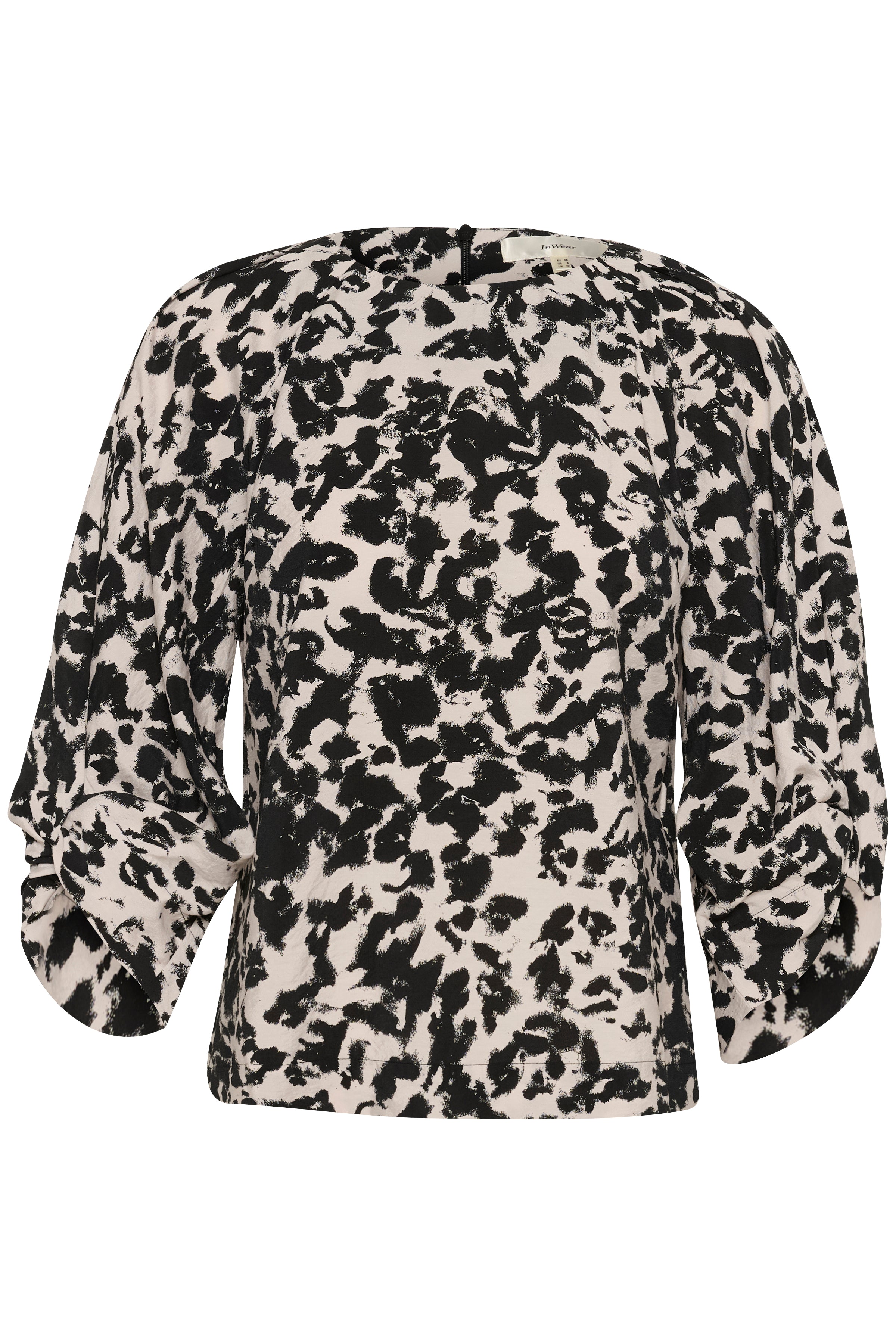 InWear Faye IW Printed Trouser in Black Shadow