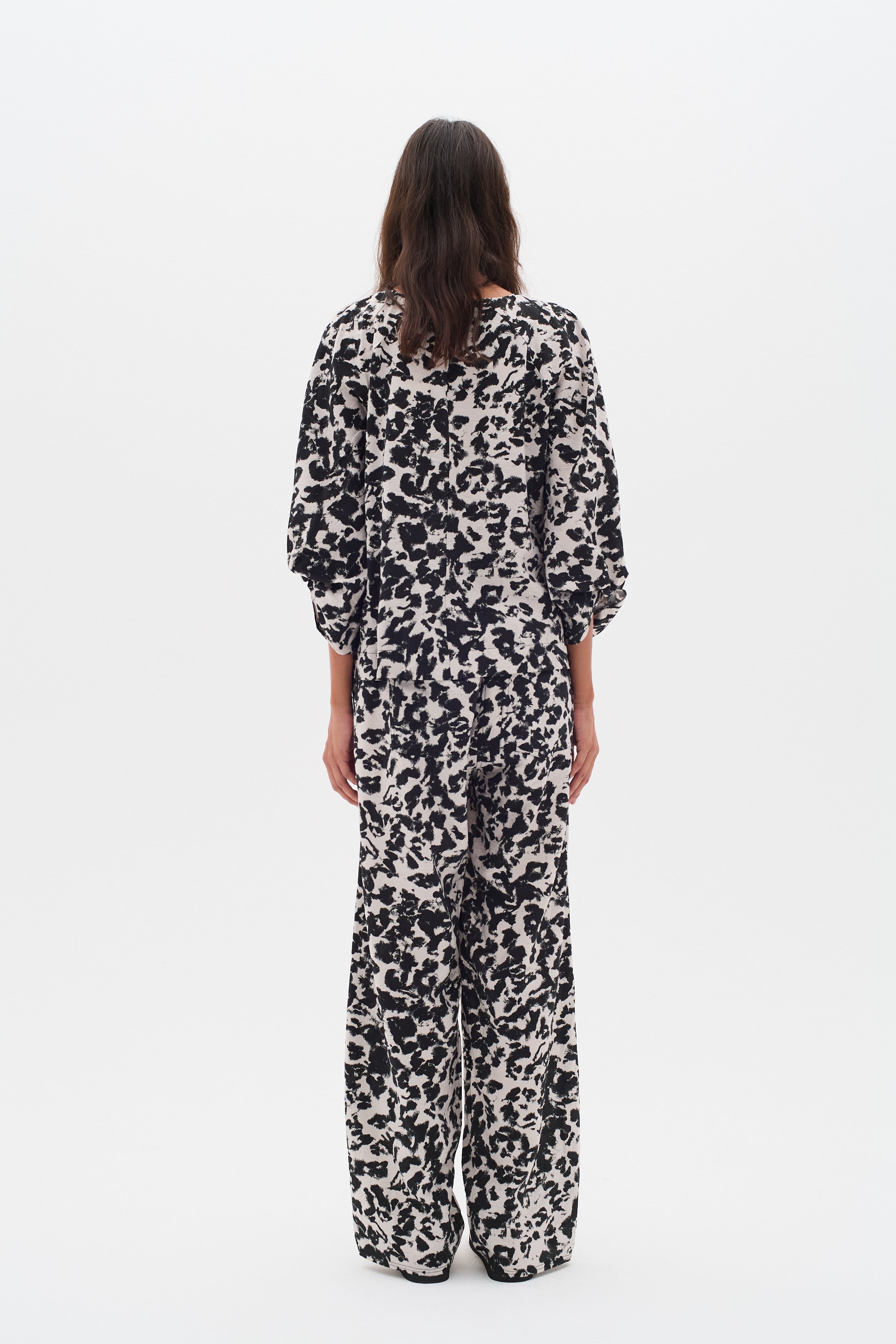 InWear Faye IW Printed Trouser in Black Shadow