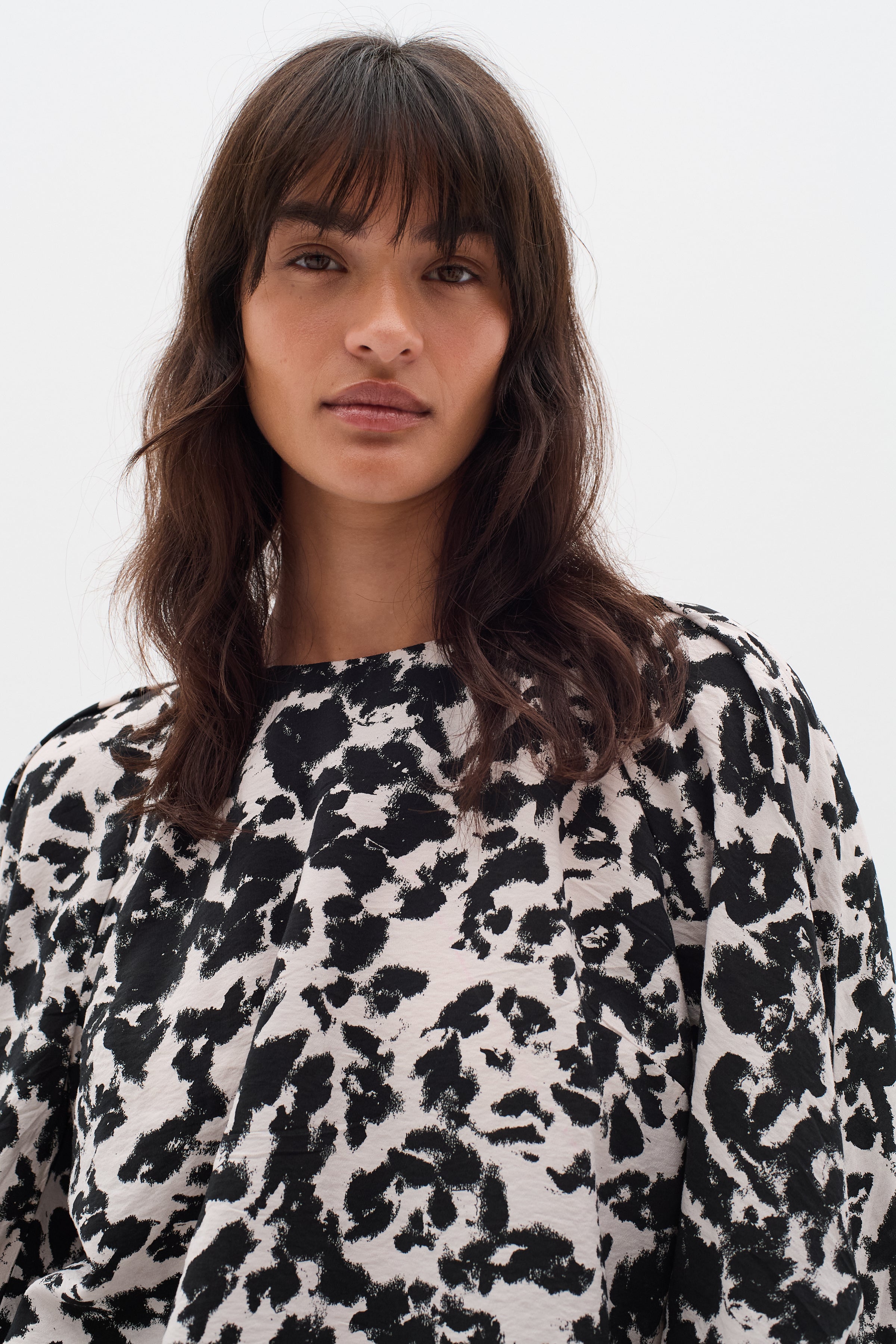 InWear Faye IW Printed Trouser in Black Shadow