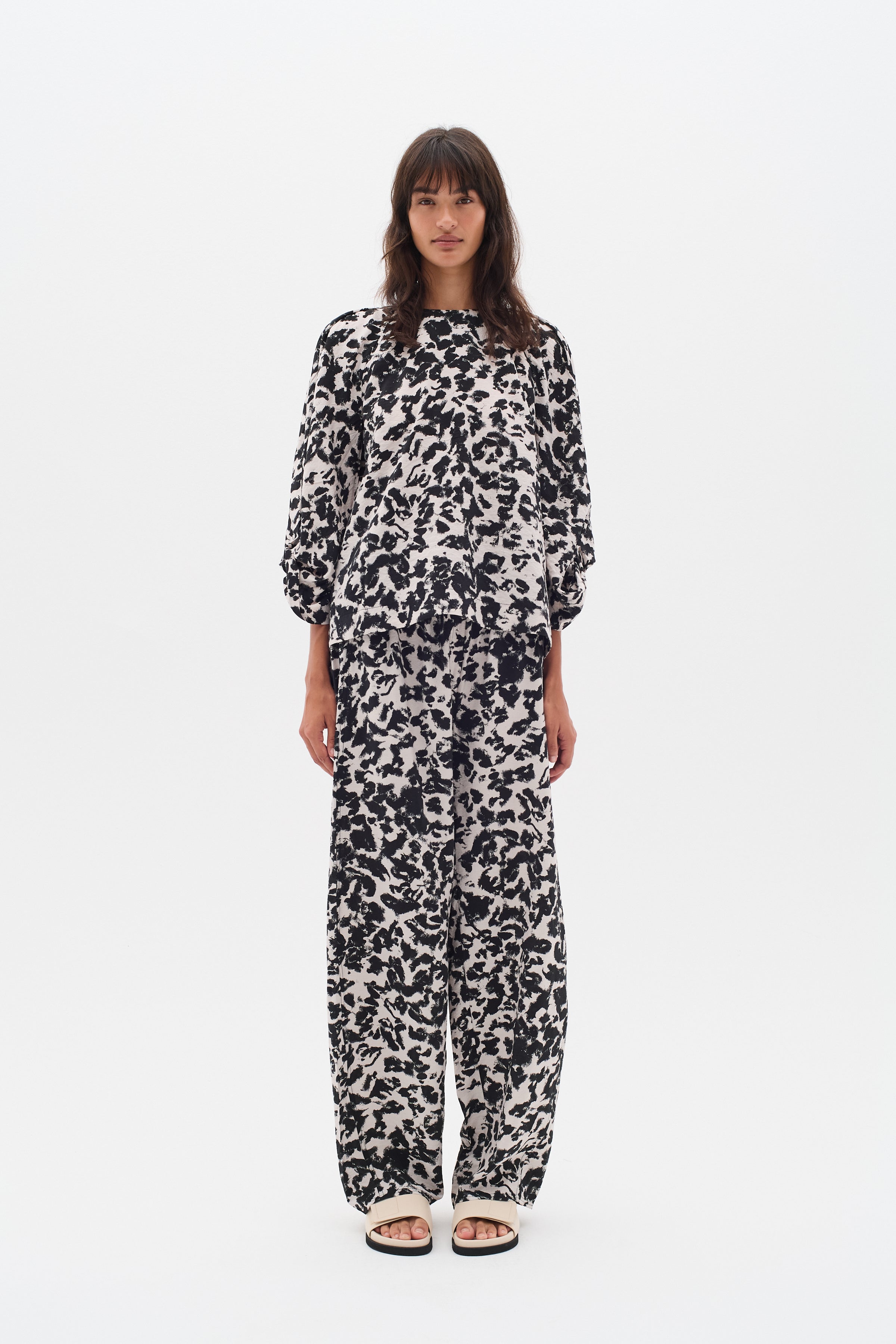 InWear Faye IW Printed Top in Black Shadow