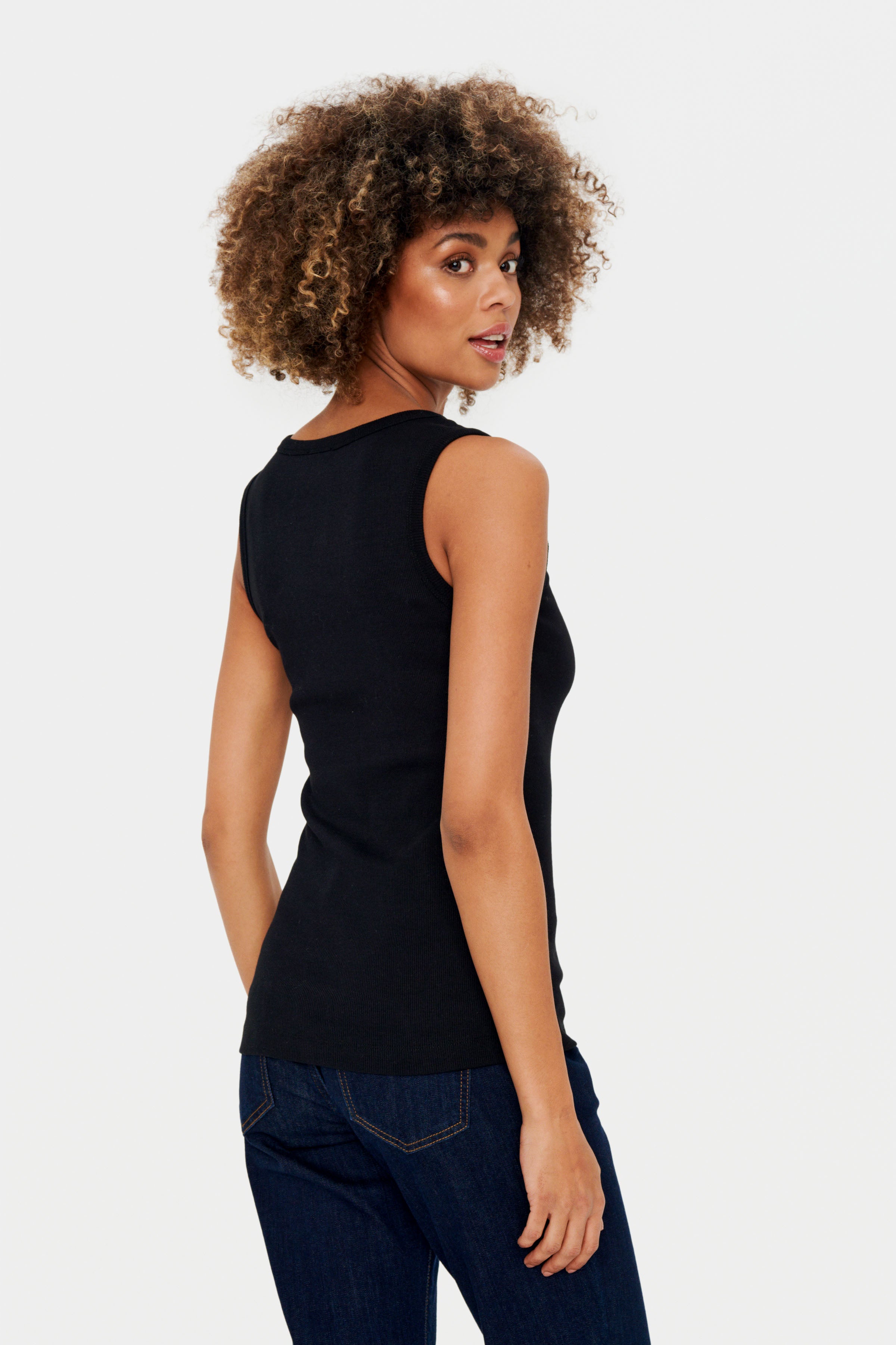 Saint Tropez Aster Tank Top in Black