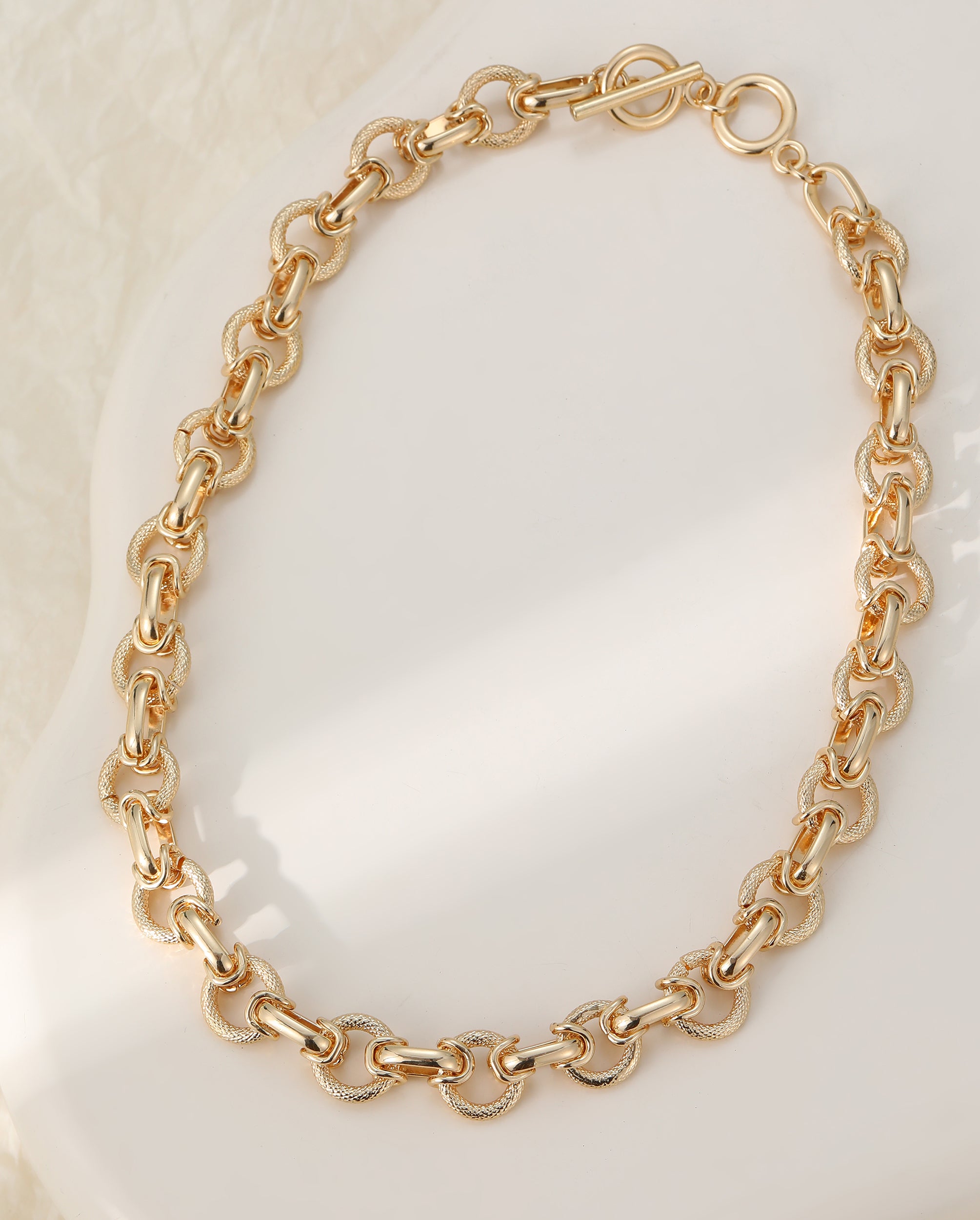 Elle T Bar/Tennis Gold Necklace