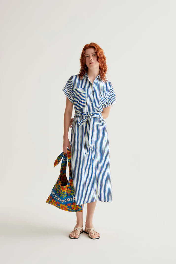 Lavagna Blue print midi dress
