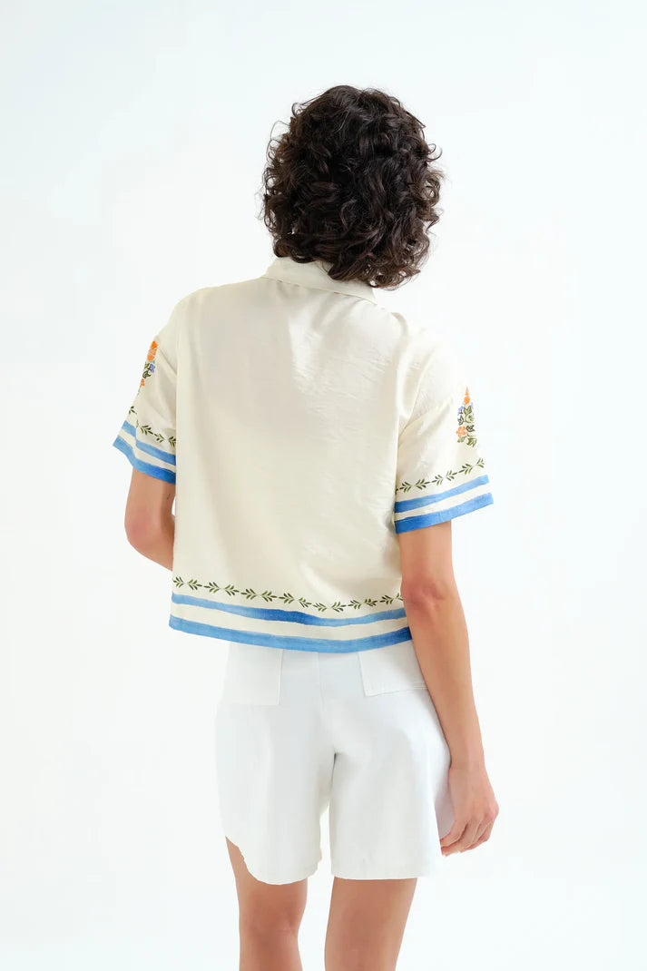 Palm & Mermaid Print Shirt