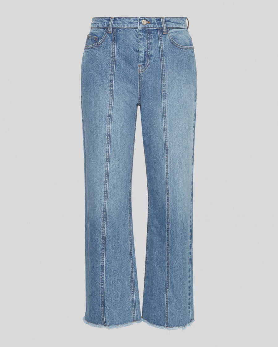 MSCH Eli Ada High Waisted Straight Jeans in Mid Blue Wash