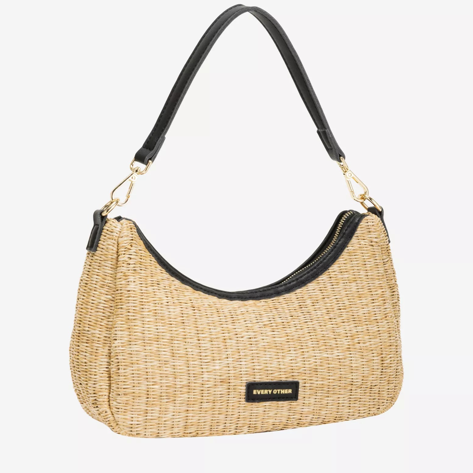 Woven Rattan Bag in Black