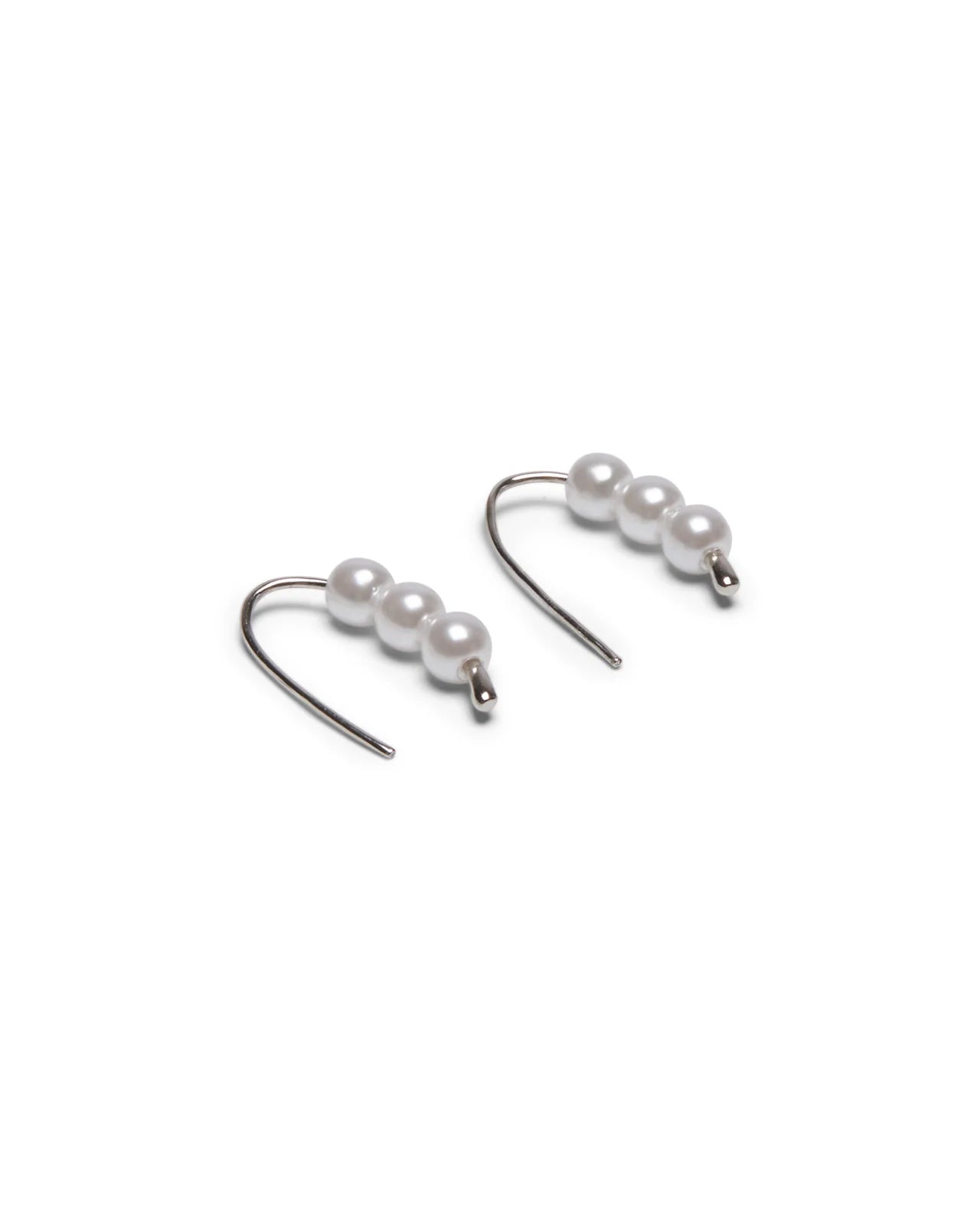 Keswick Beaded Pull Through Earrings in Silver