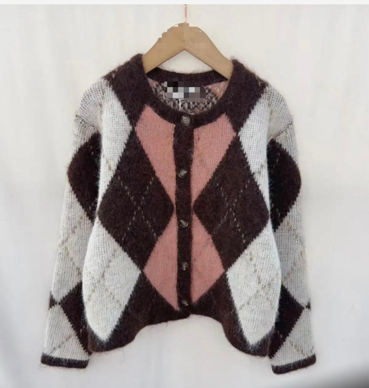 Alex Argyle knit in Burgandy