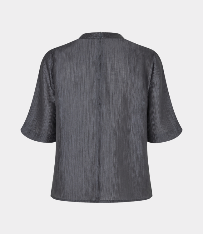 Mbym Plissa Samia Top in Turbulence Grey
