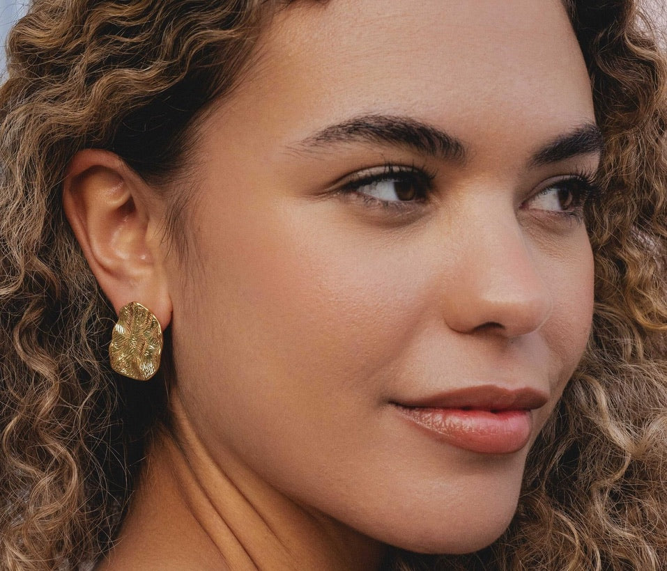 Maeve Textured Gold Disc Earrings