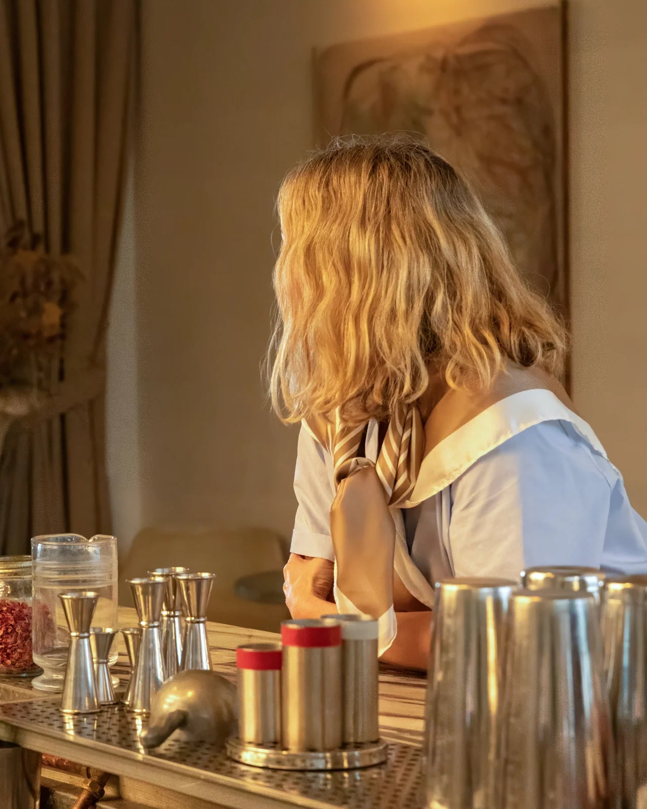 Olivia Scarf - Beige & Cream