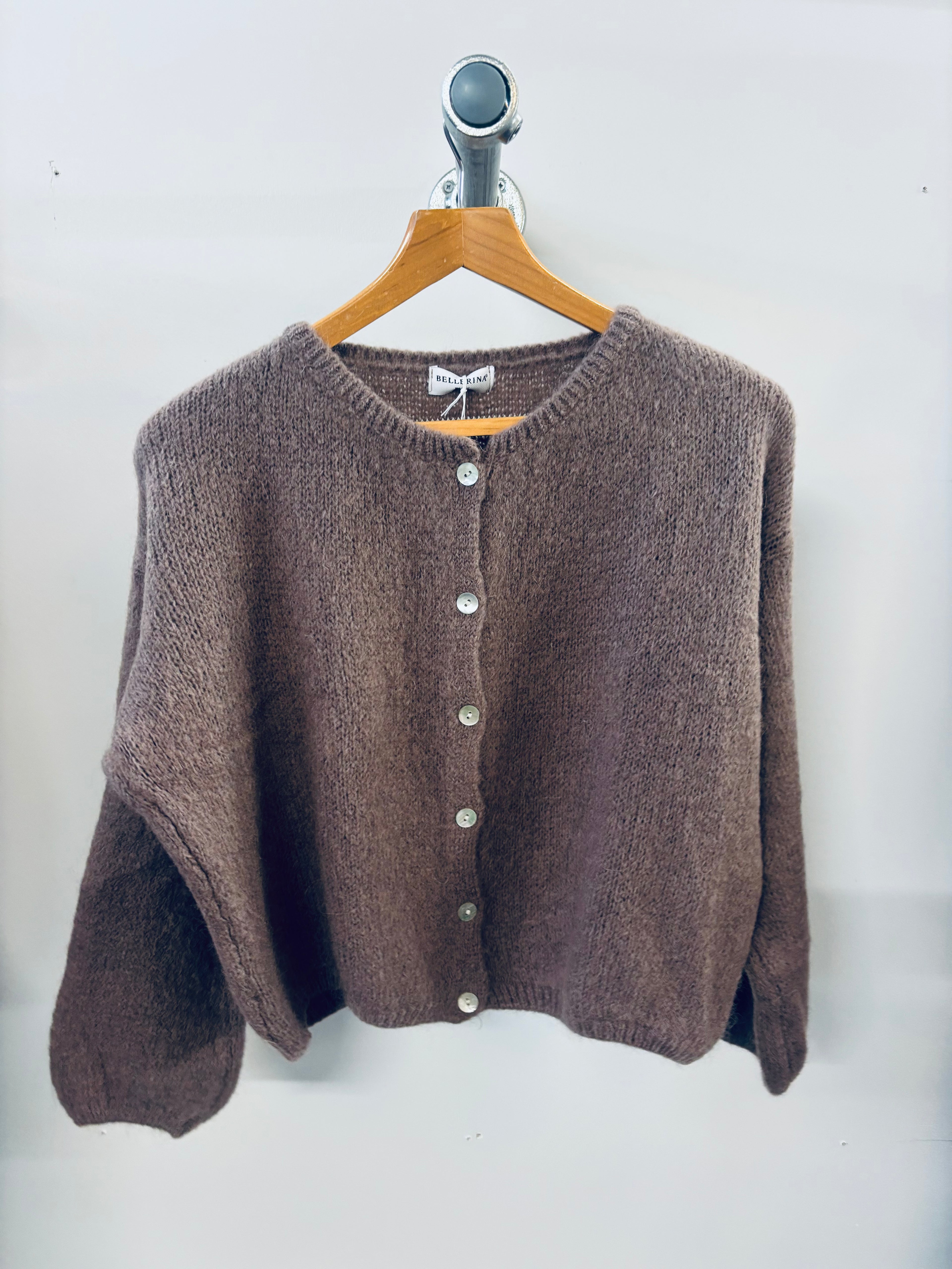 Tilly Mohair Cardigan in Mocha (Long Sleeved - ONE SIZE)