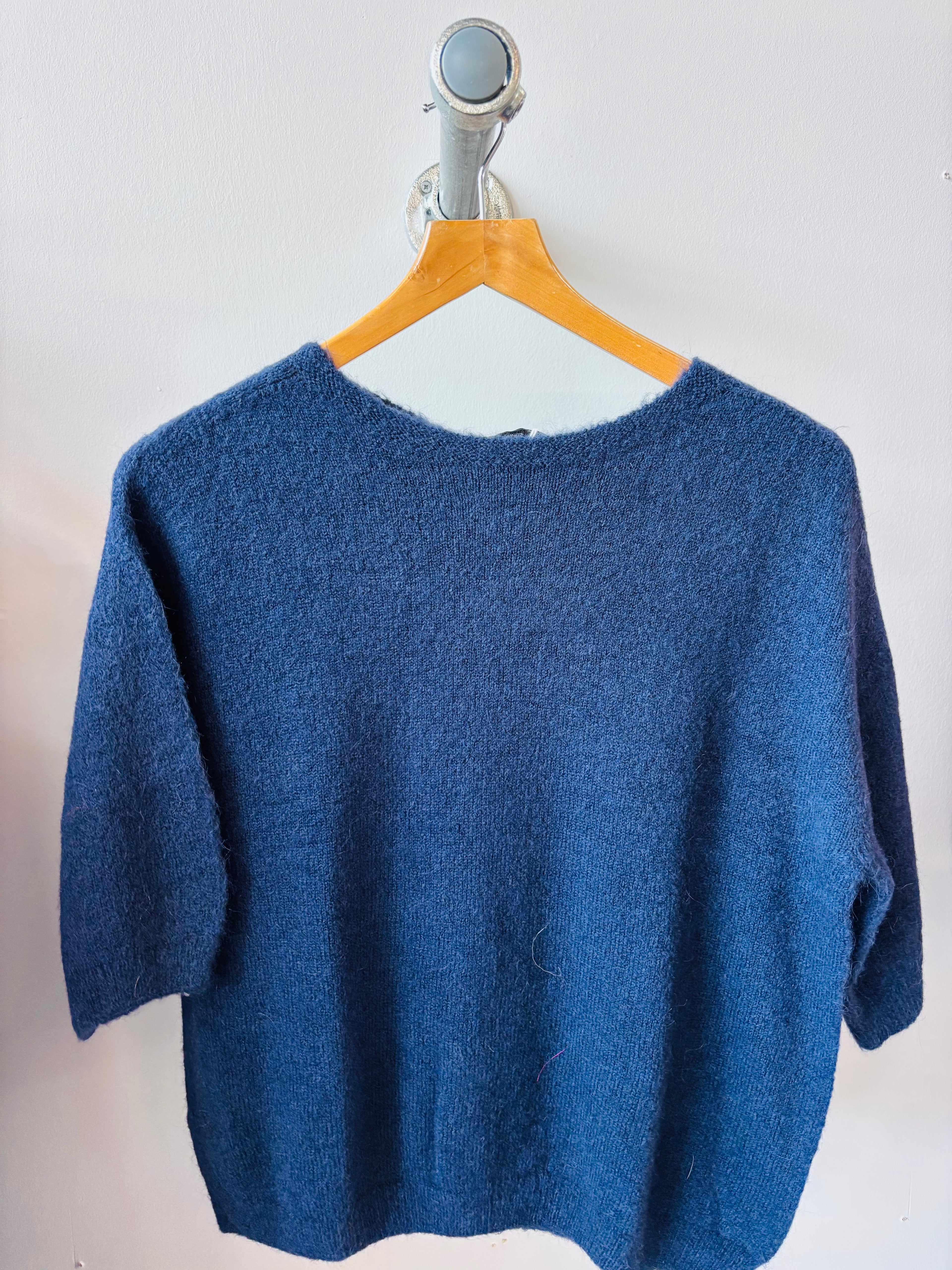 Alpaca Crew Neck Jumper in navy (one size)