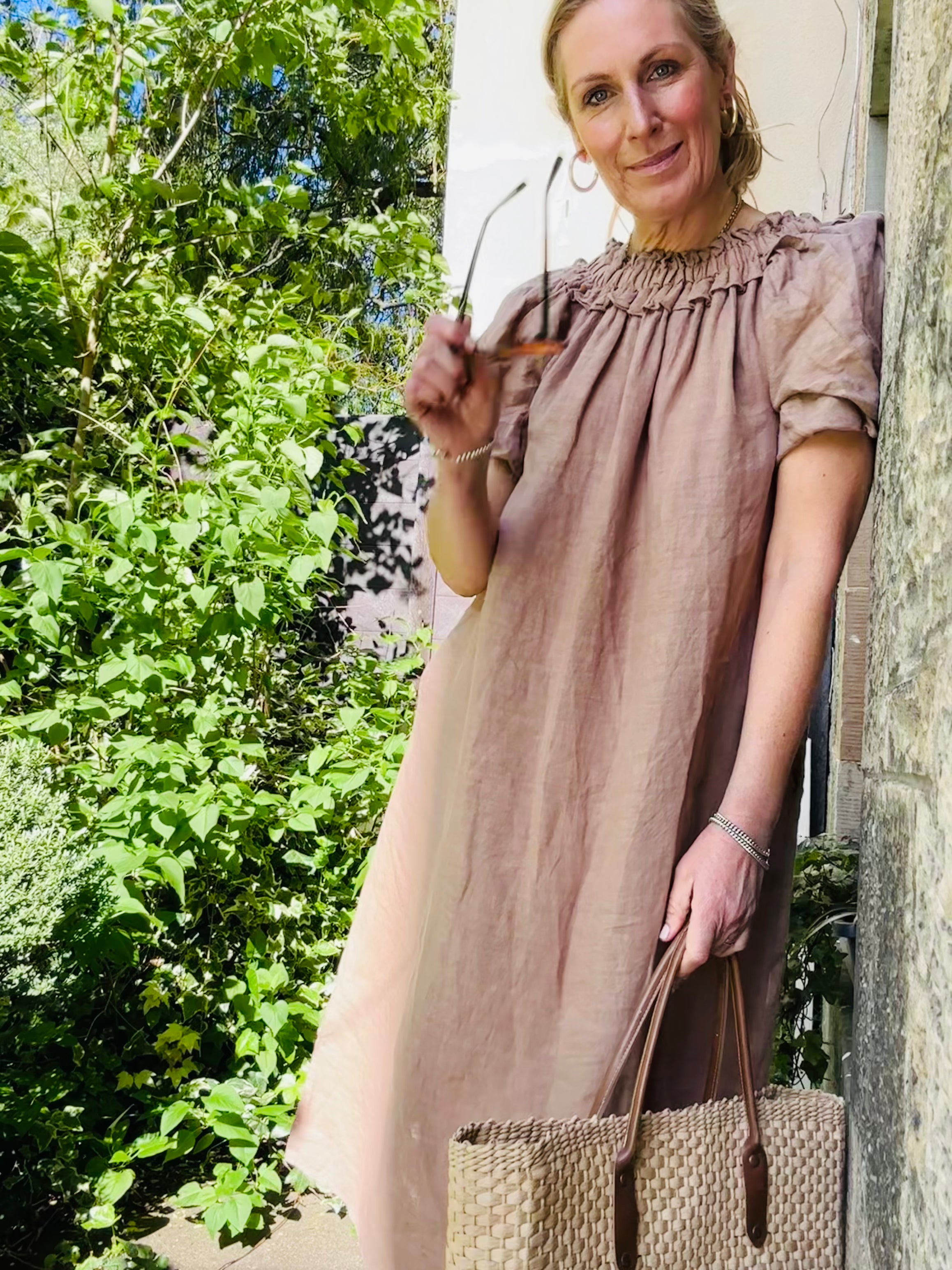 Mocha Puff Sleeve Dress (one size)