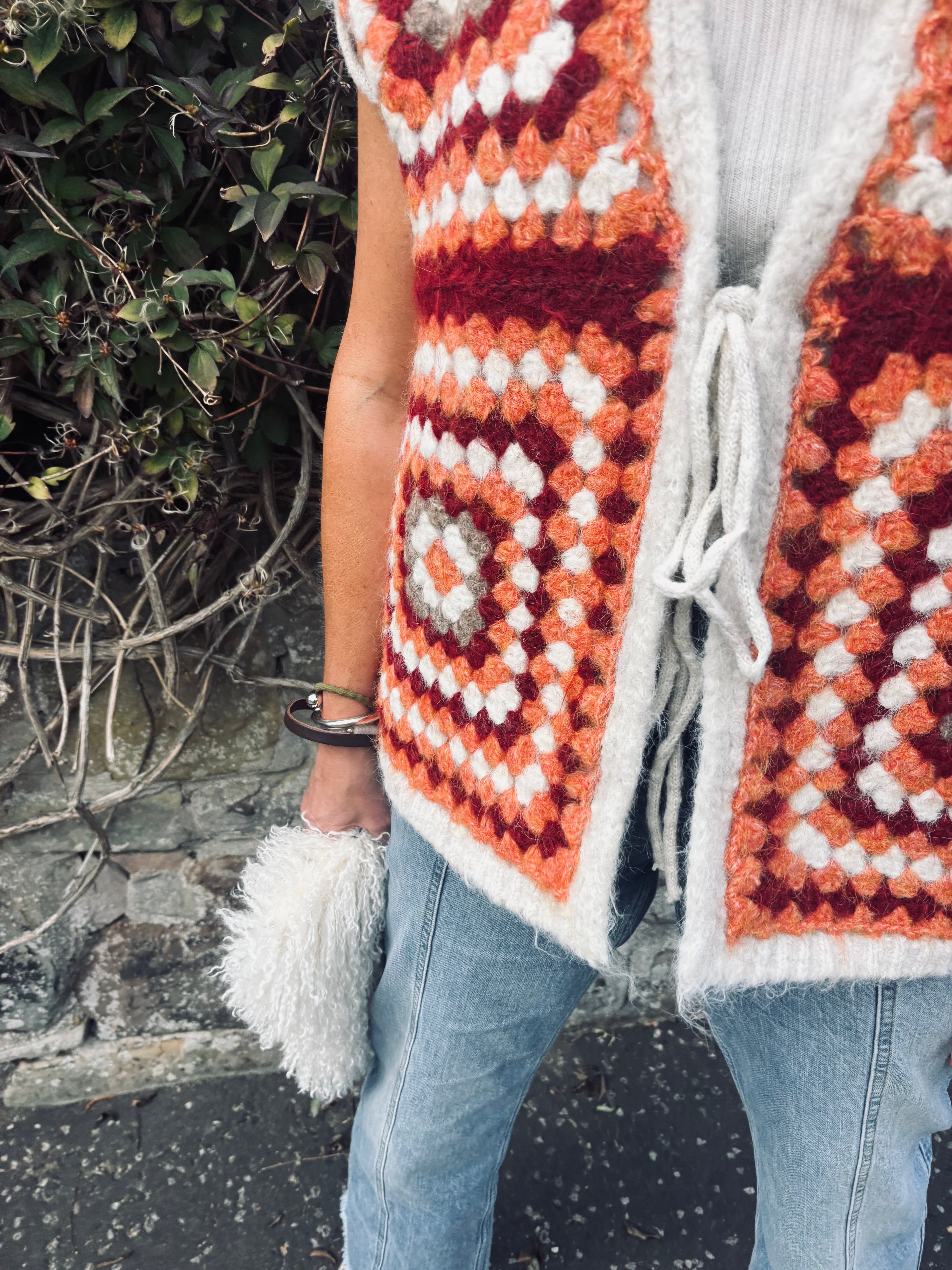 Pria Crochet Knit Gilet Waistcoat Cardigan (ONE SIZE)