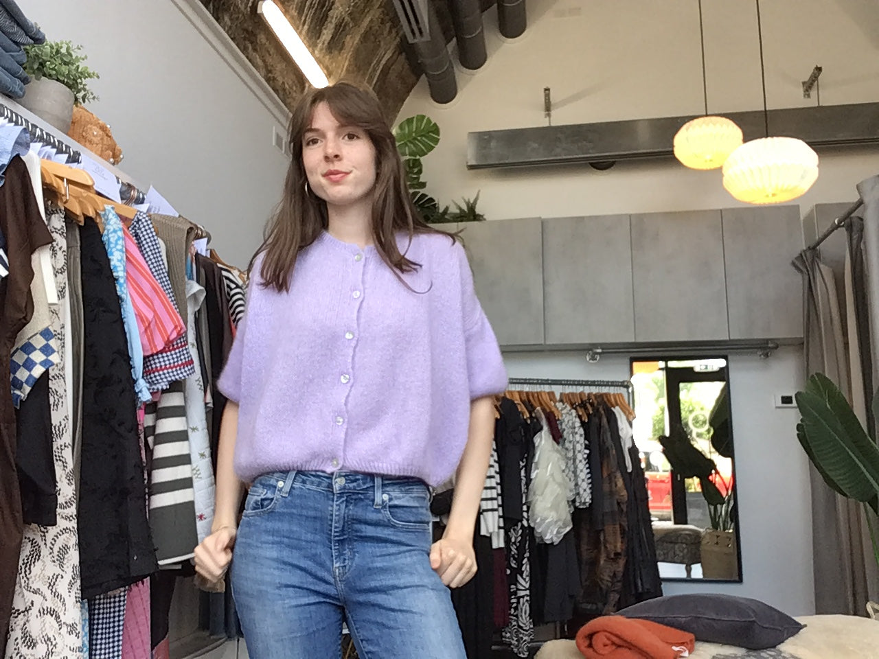 Tilly Mohair Cardigan in Lilac (ONE SIZE)