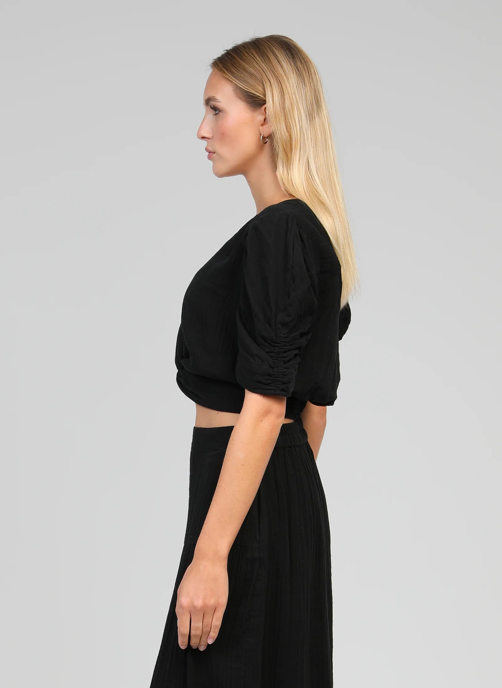 Ange SADOUMA Black Wrap-Around Top