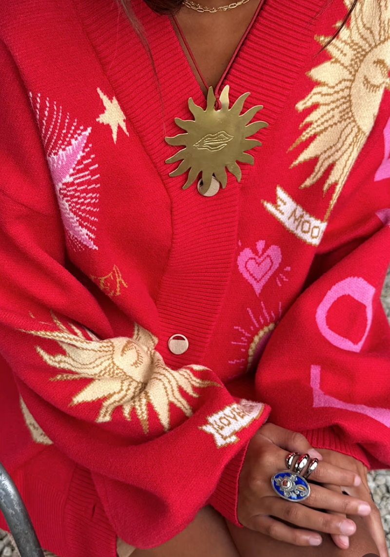 NFD Mystical Cardigan in Red