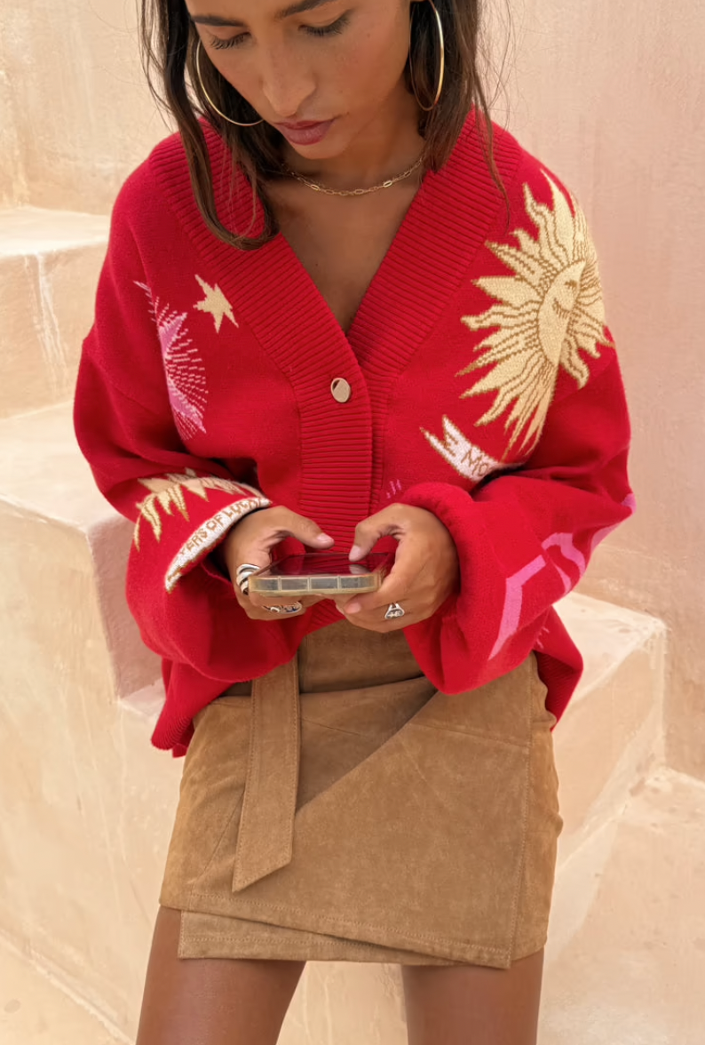 NFD Mystical Cardigan in Red