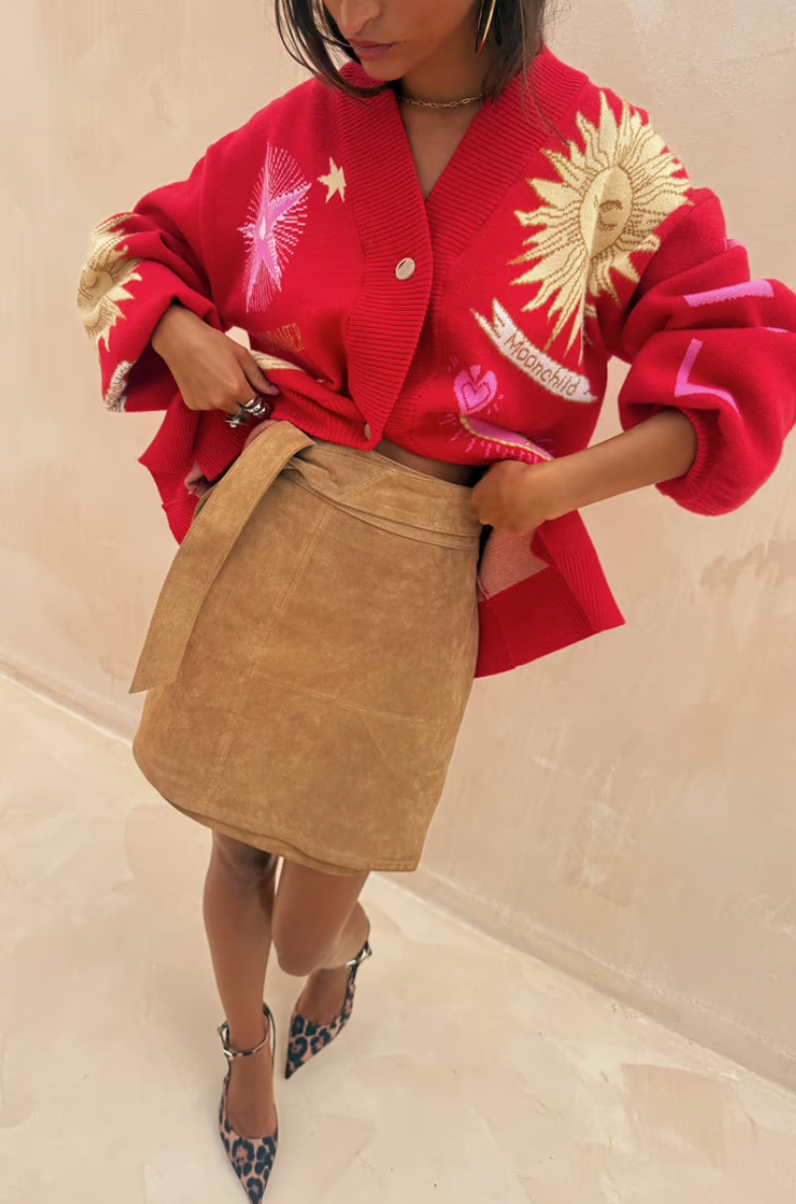 NFD Mystical Cardigan in Red