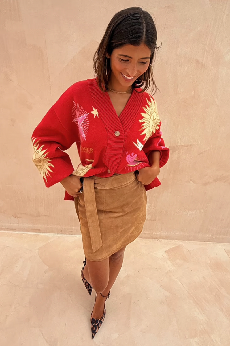 NFD Mystical Cardigan in Red