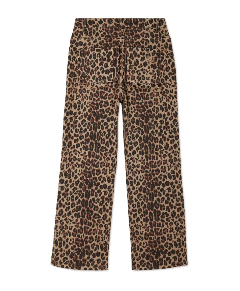 NFD Lucia Leopard Print Scallop Detail Jeans