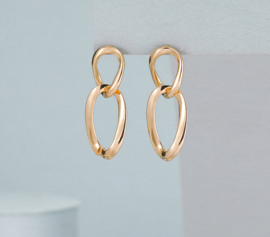 Luella Double Link Earring in Gold