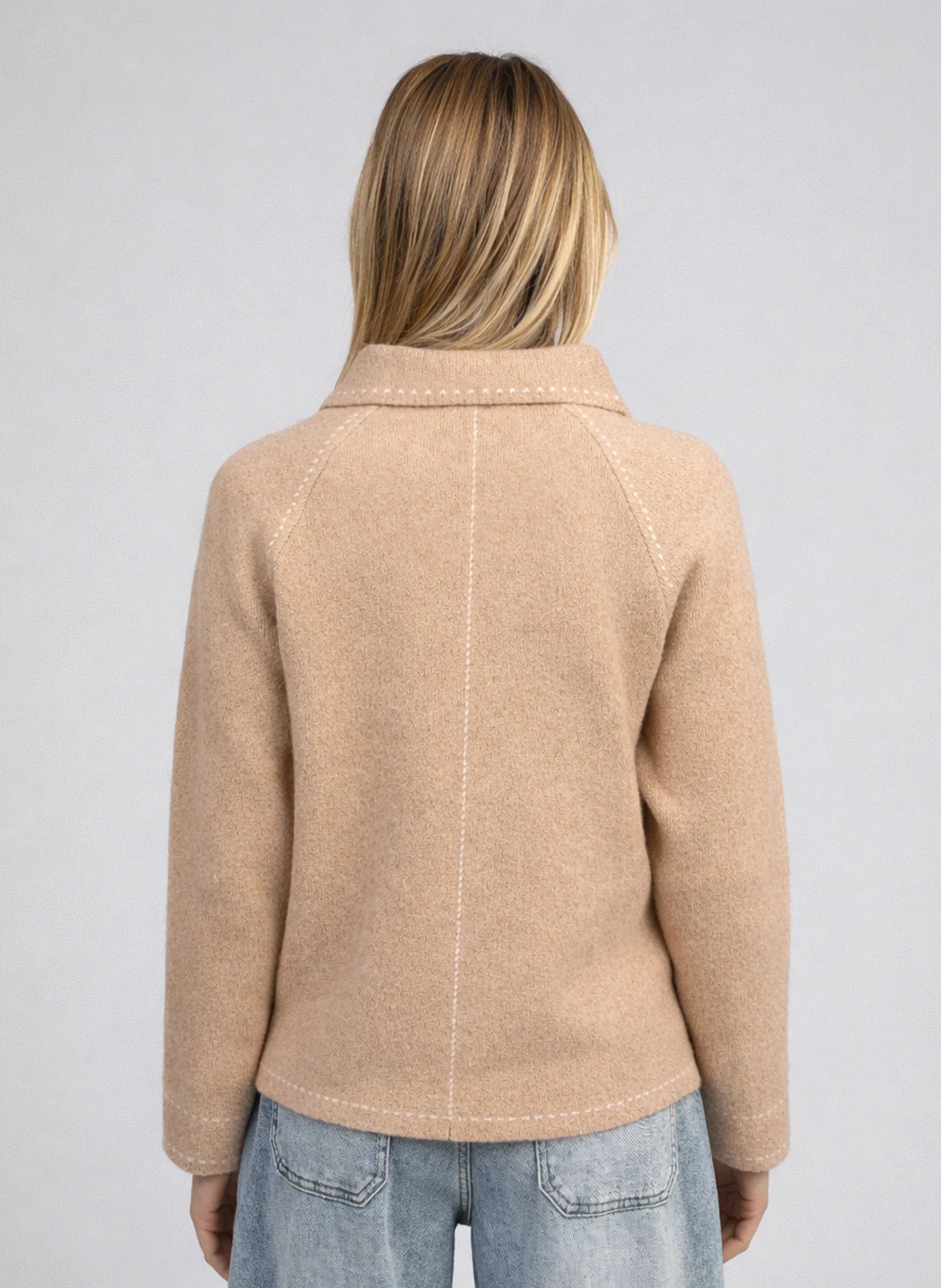 ANGE NIBA Beige Zip Up - One Size