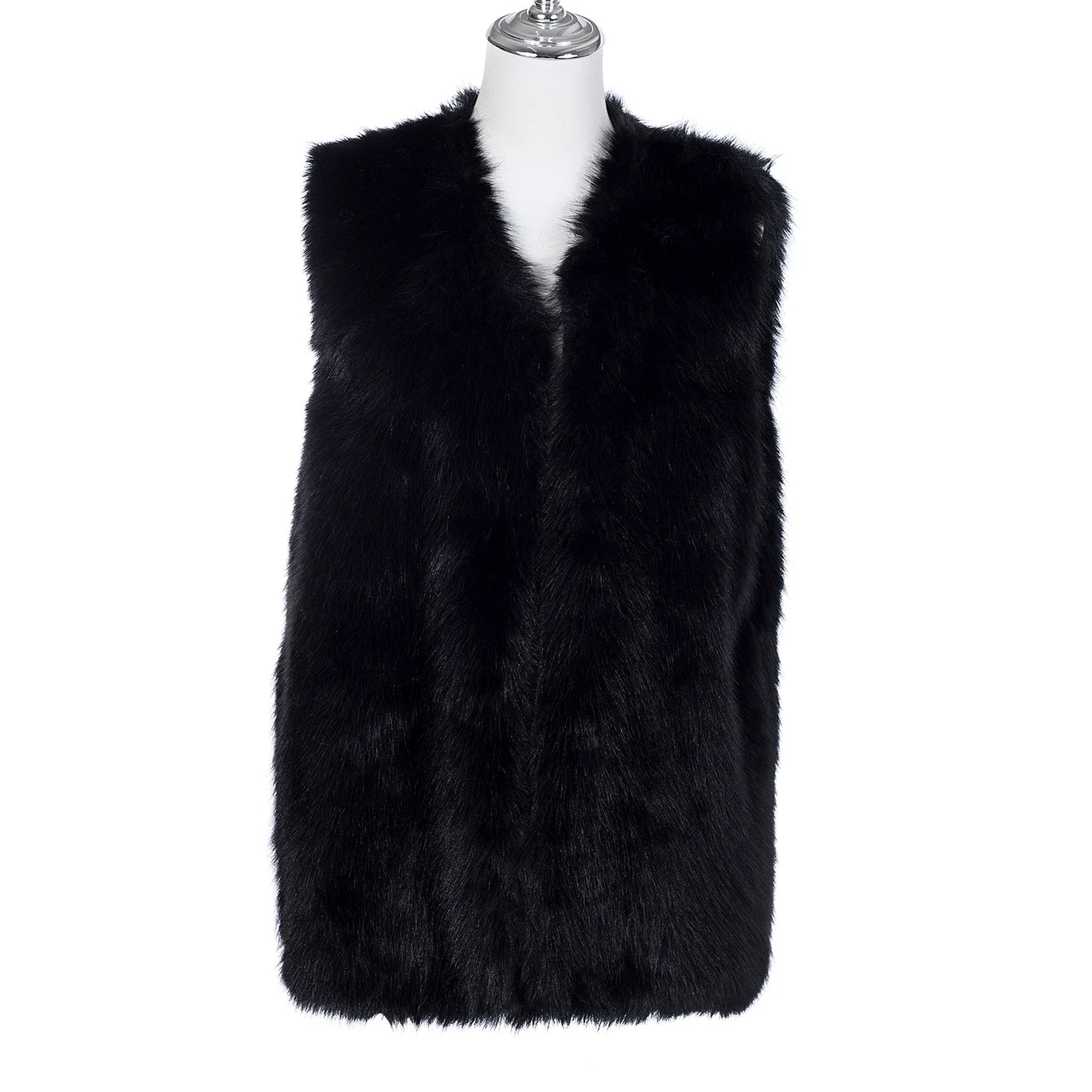 Mica Faux Fur Gilet in Black (ONE SIZE)