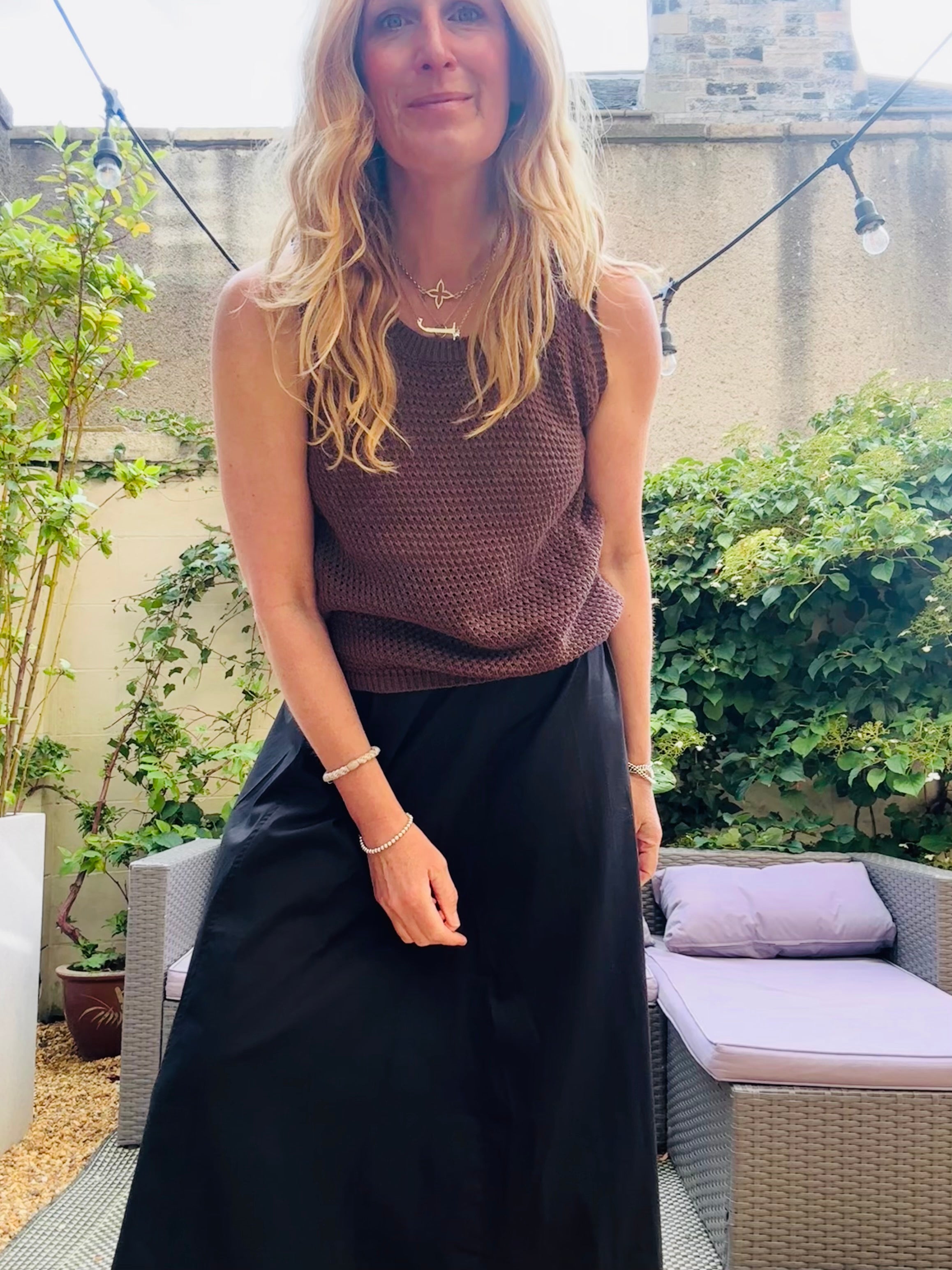 Coffee Knit Sleeveless Top