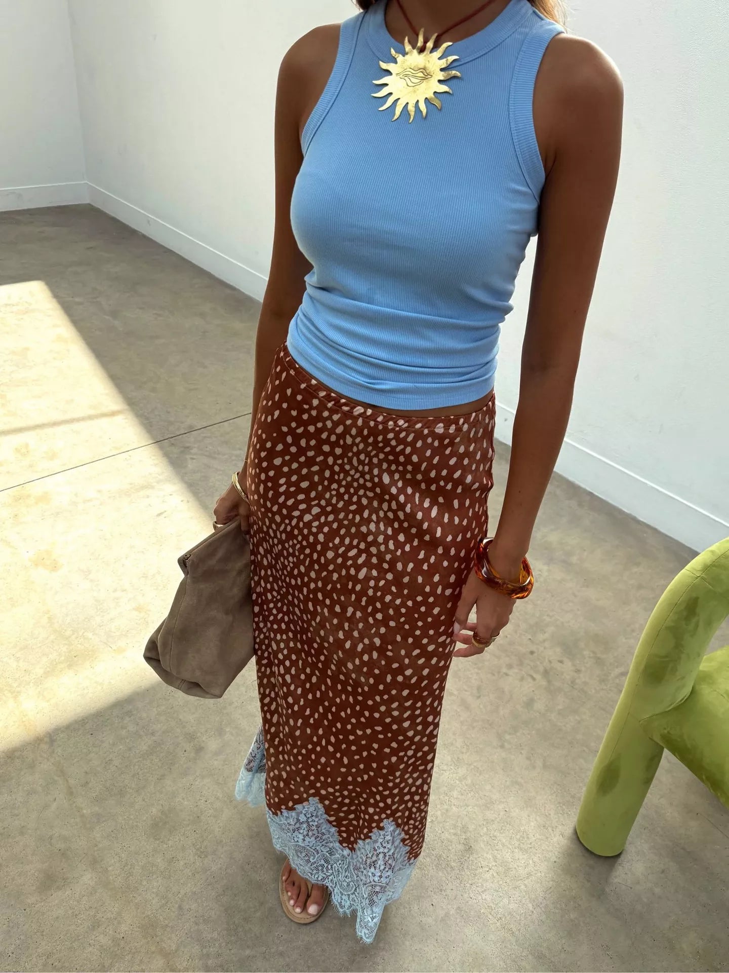 Never Fully Dressed Maeva Deer Print Maxi Skirt