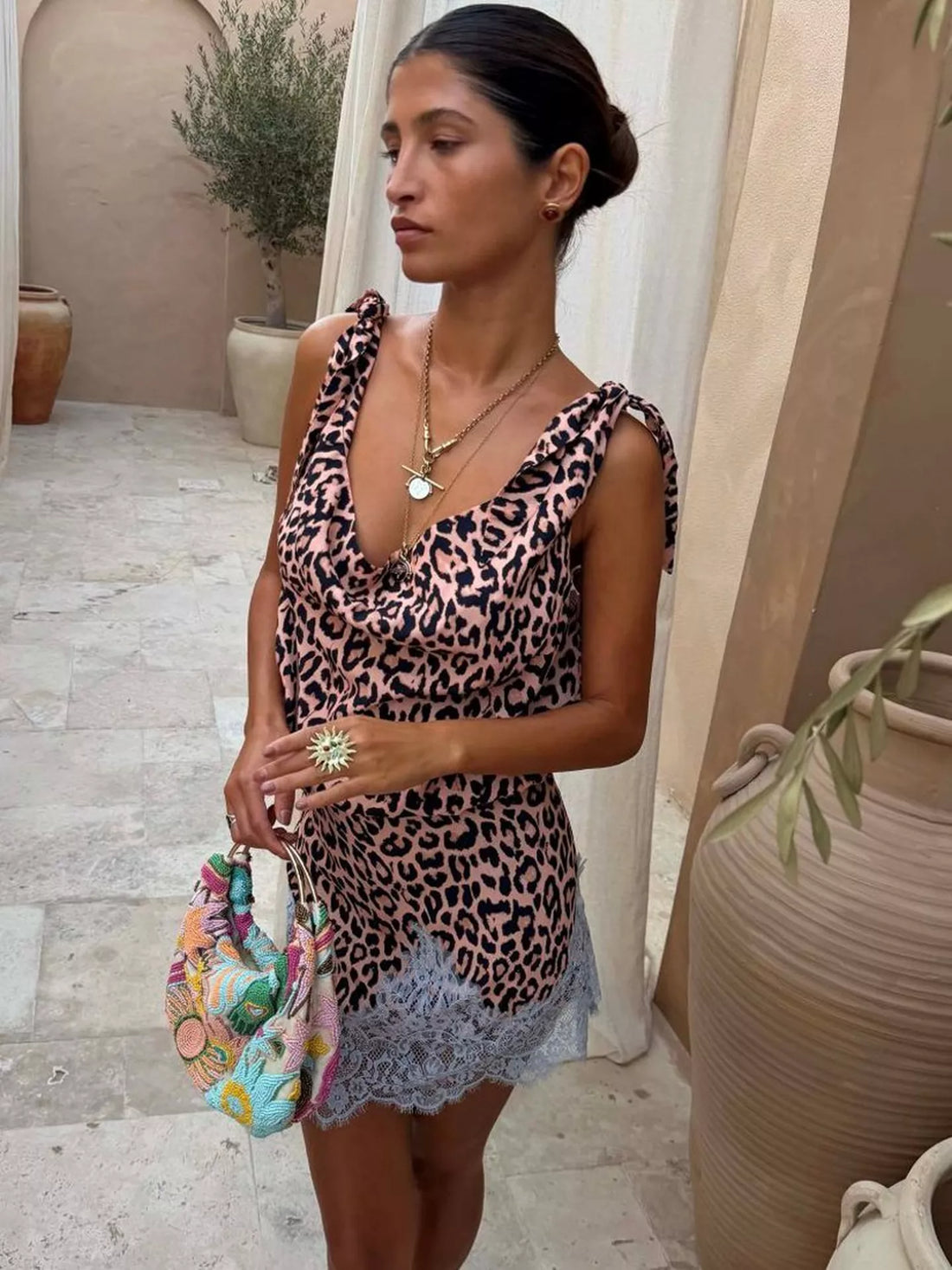 Never Fully Dressed Leopard Leila Mini Dress