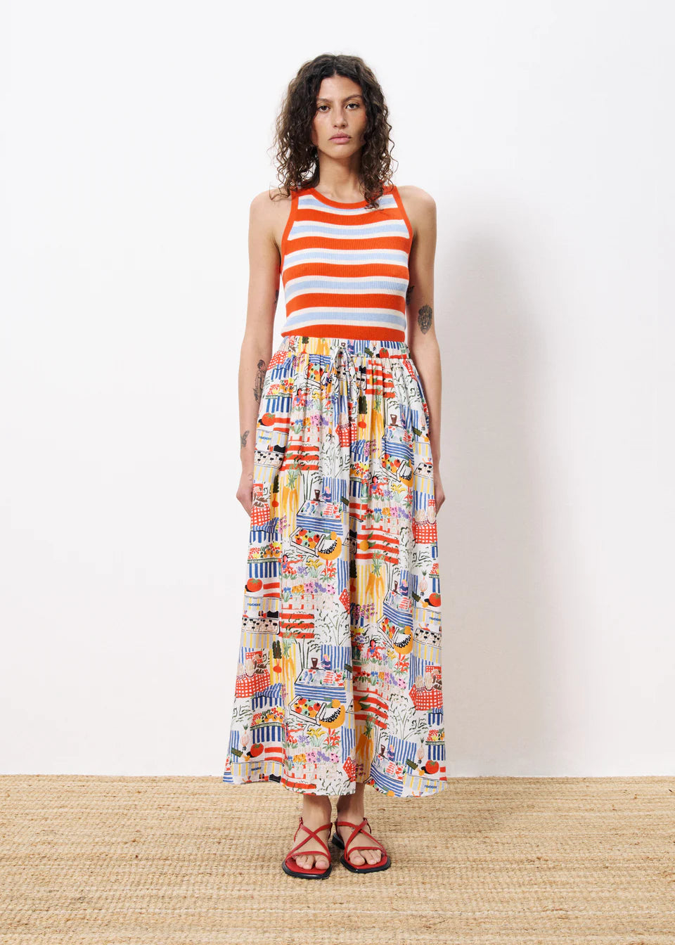 Frnch Liliane Skirt in Marche Blanc
