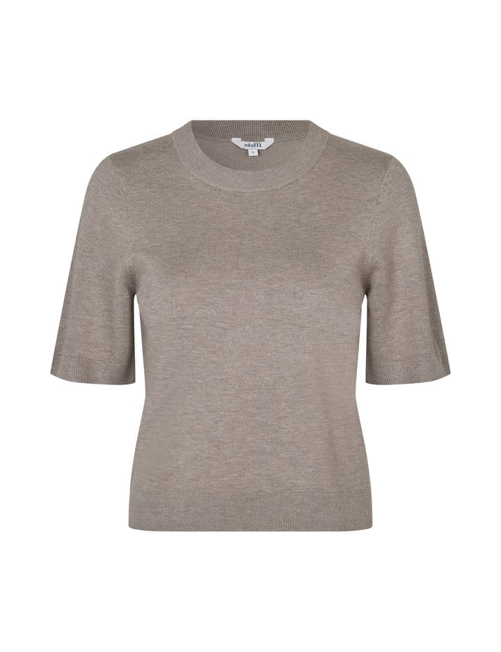 MbyM Carla Short Sleeved Jumper in Fossil