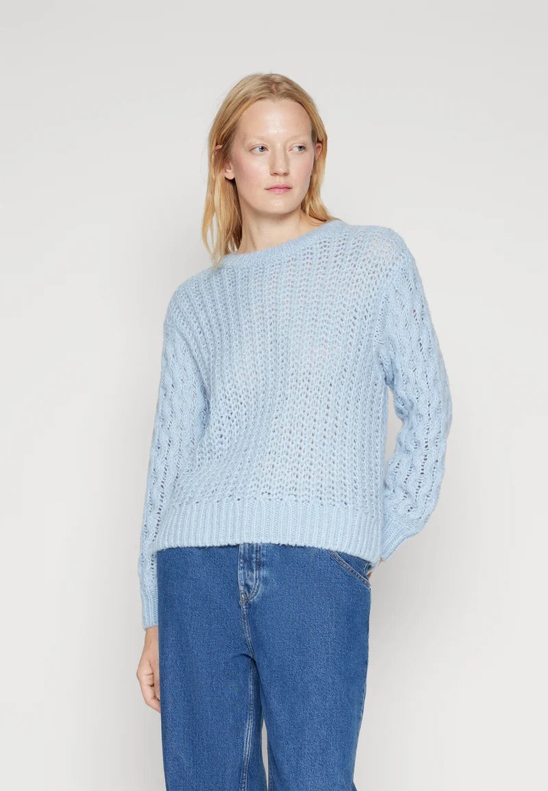 MSCH Pepita Heidi Knitted Pullover in Chambray Blue
