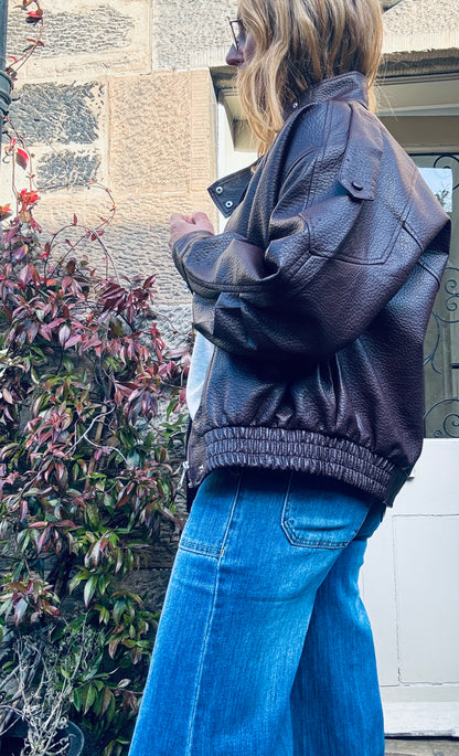 Burgundy Faux Leather Jacket