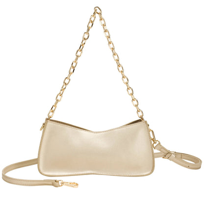 Baguette Bag with Chain Strap in Gold