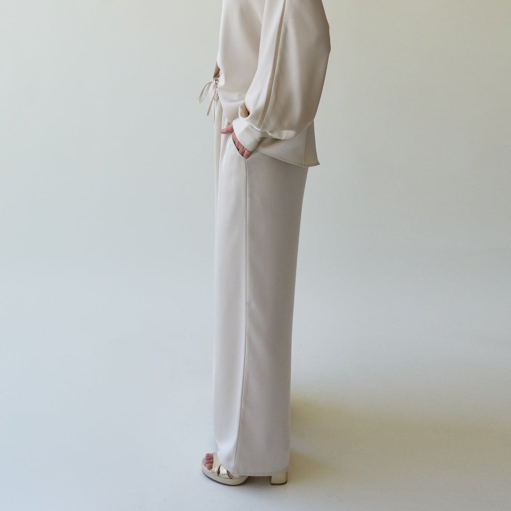 Thea Satin Trouser in Champagne (ONE SIZE)