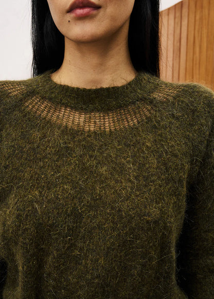 FRNCH Peony Wool Mix Knit in Kaki