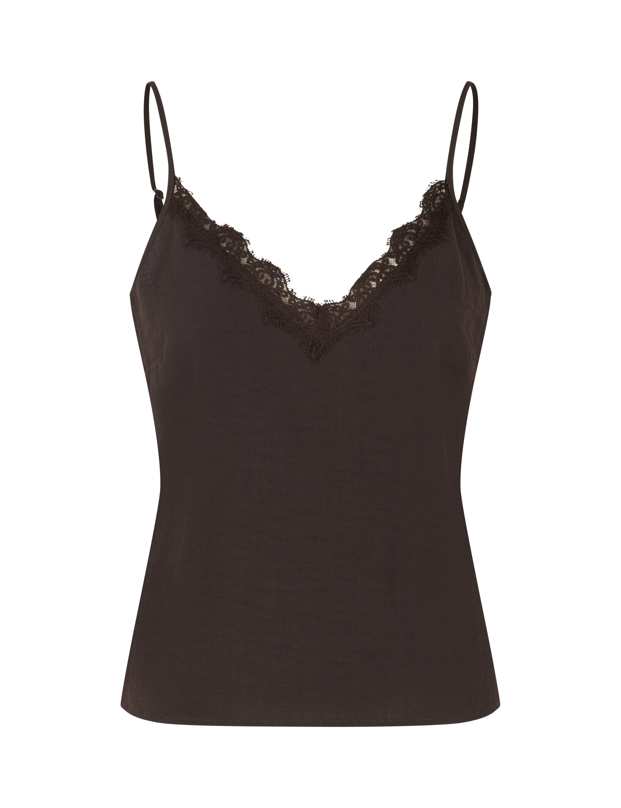 MbyM Strap Lace Top in  Top in Chocolate Brown