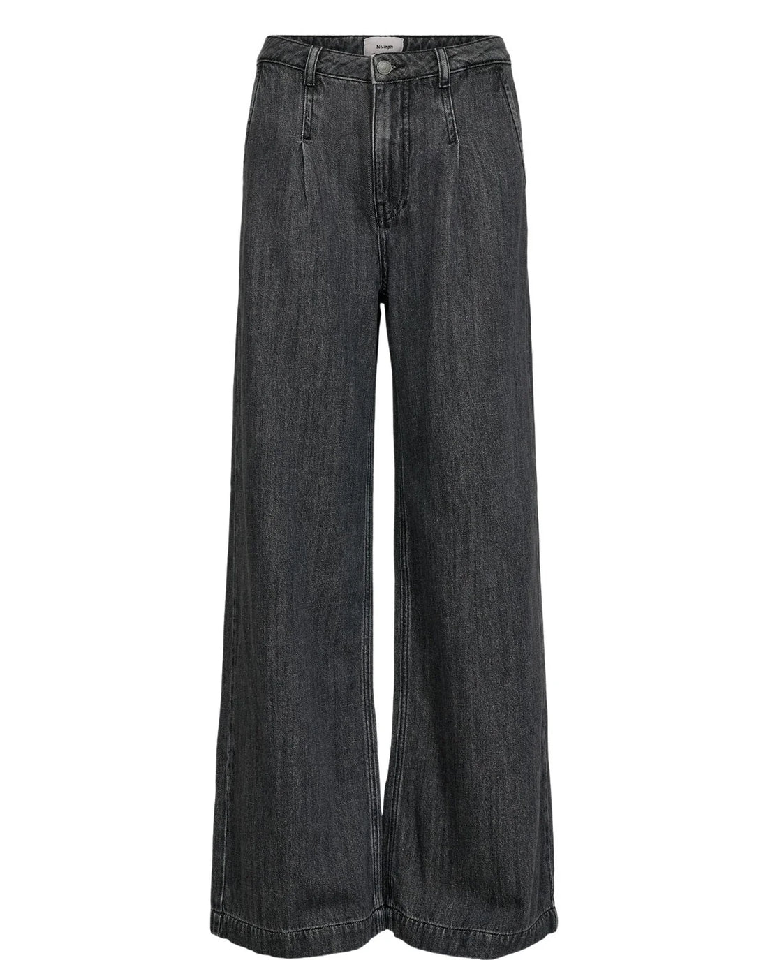 Numph Nuseoul Denim Wide Leg Jean in Medium Grey