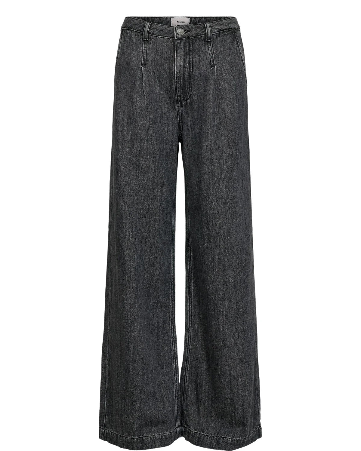 Numph Nuseoul Denim Wide Leg Jean in Medium Grey