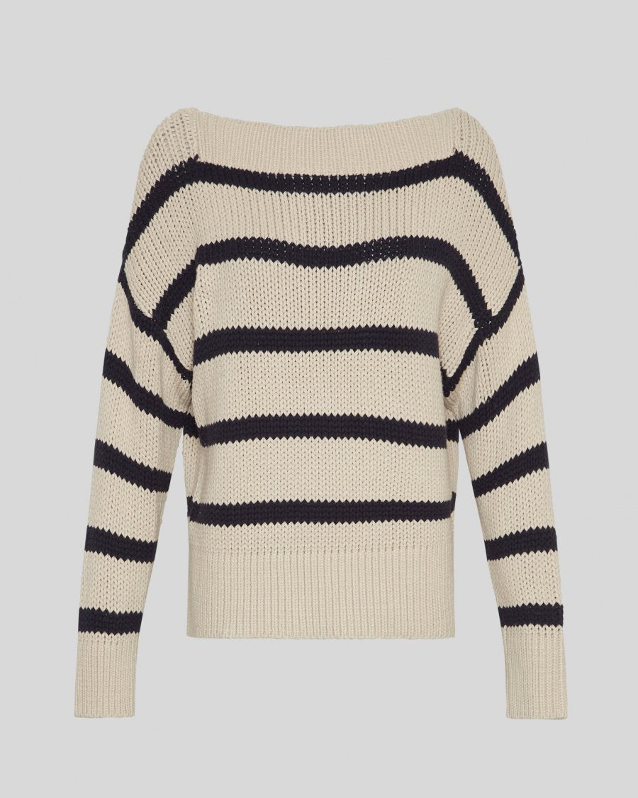MSCH Gladis Jillena Pullover in Oatmeal and Navy Stripe