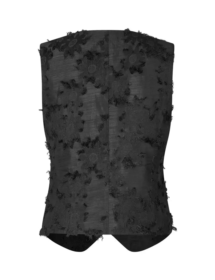MbyM Bloomilla Waistcoat Jacket in Caviar