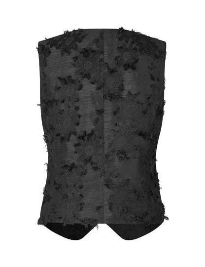 MbyM Bloomilla Waistcoat Jacket in Caviar