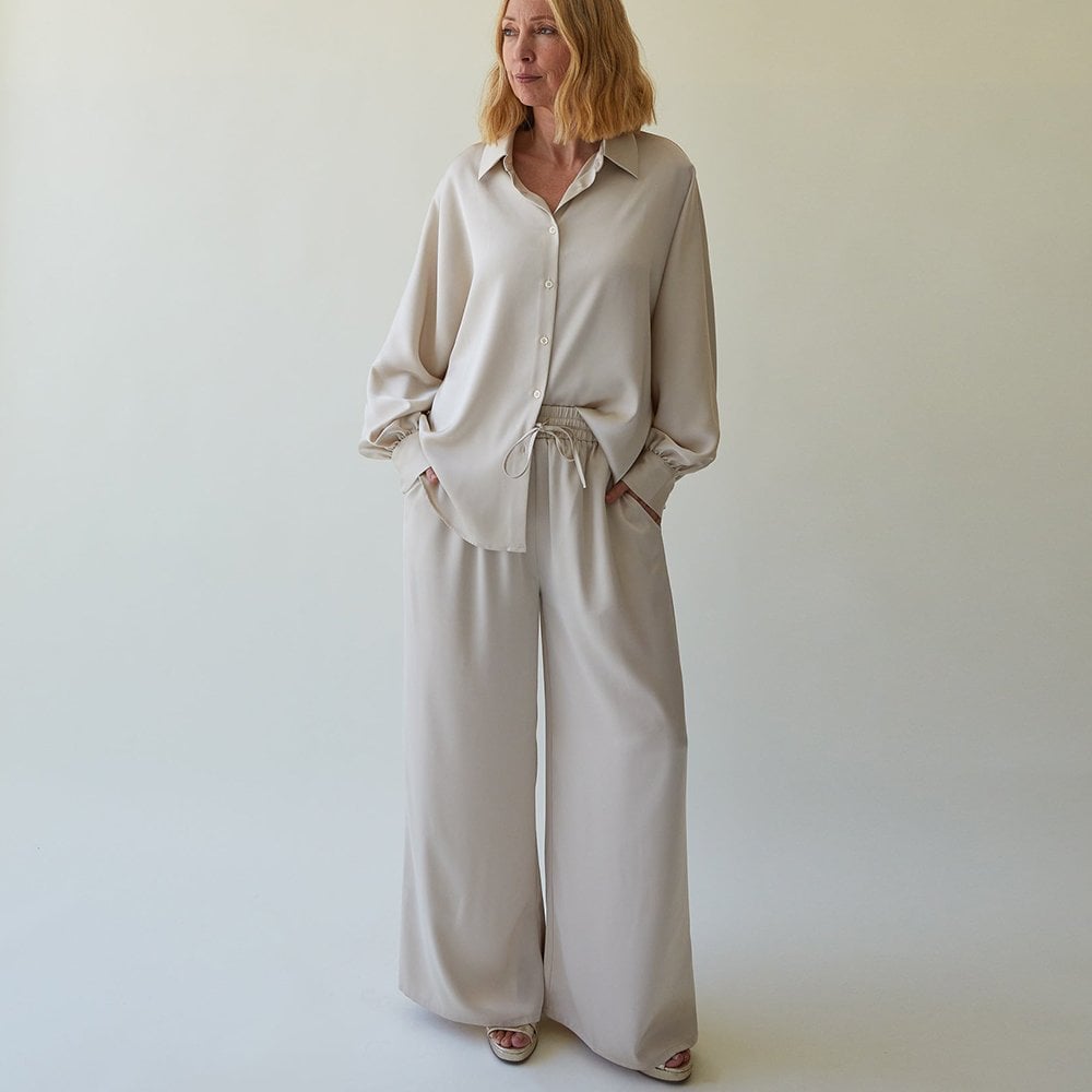 Thea Satin Trouser in Champagne (ONE SIZE)