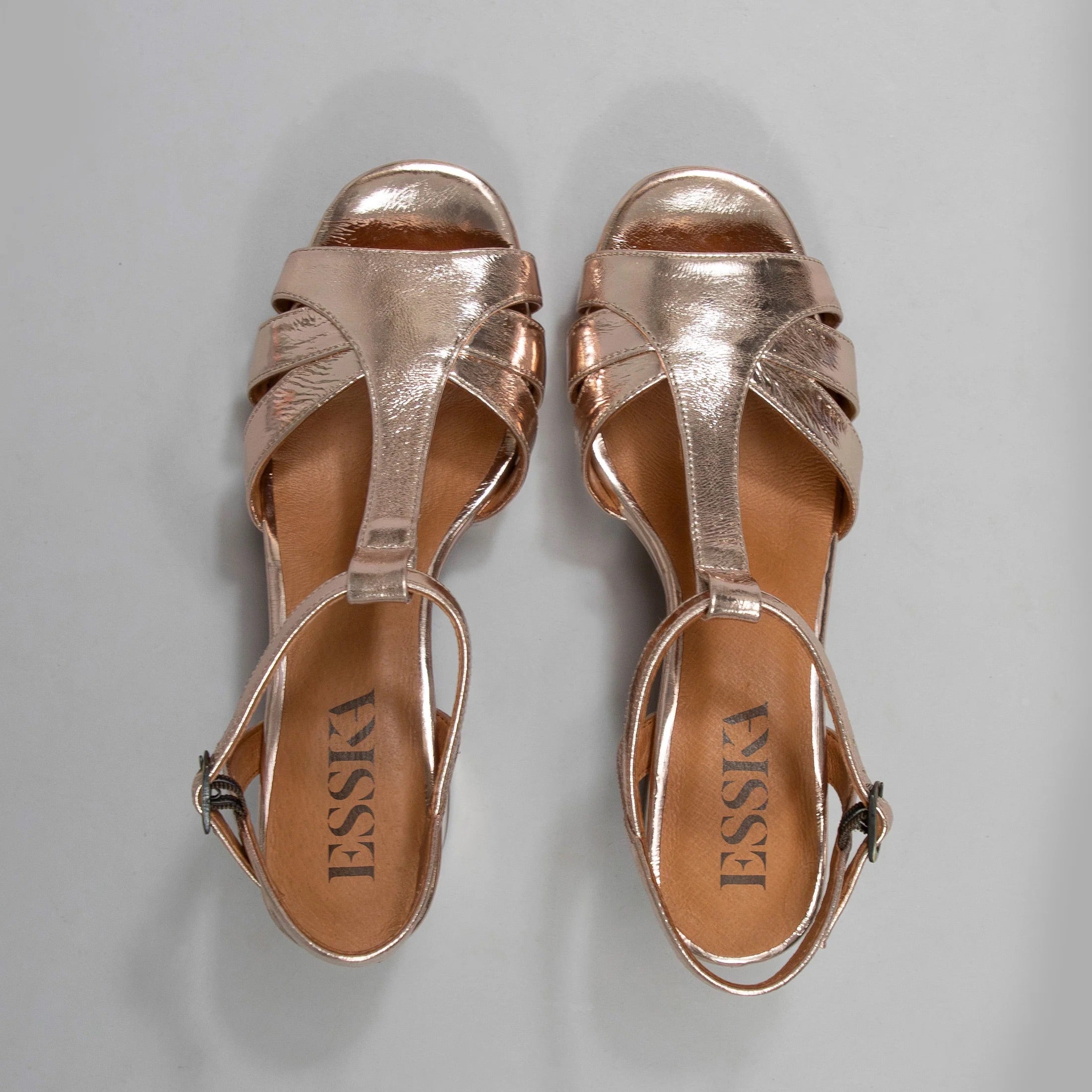 Esska Vegan Leather Champagne Charlie Sandal
